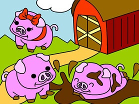 Cerditos en la granja