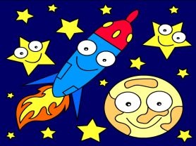 Cohete en el espacio